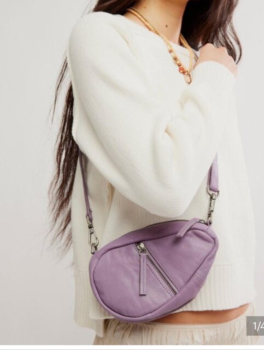 Free People Coffee Date Lilac Dust Mini Crossbody